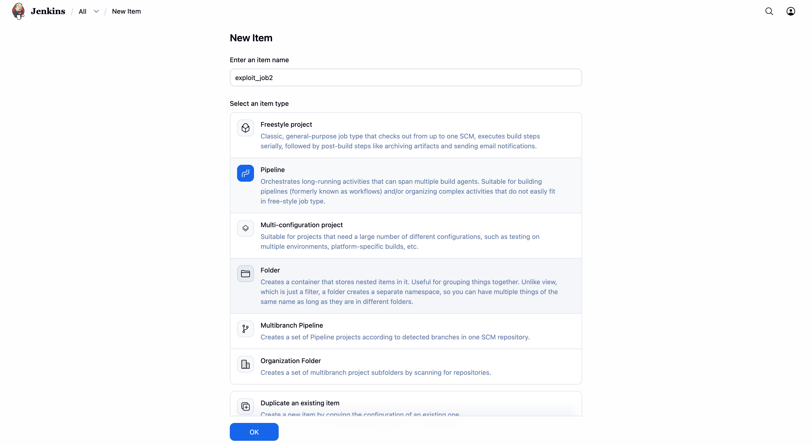 pipeline project creation